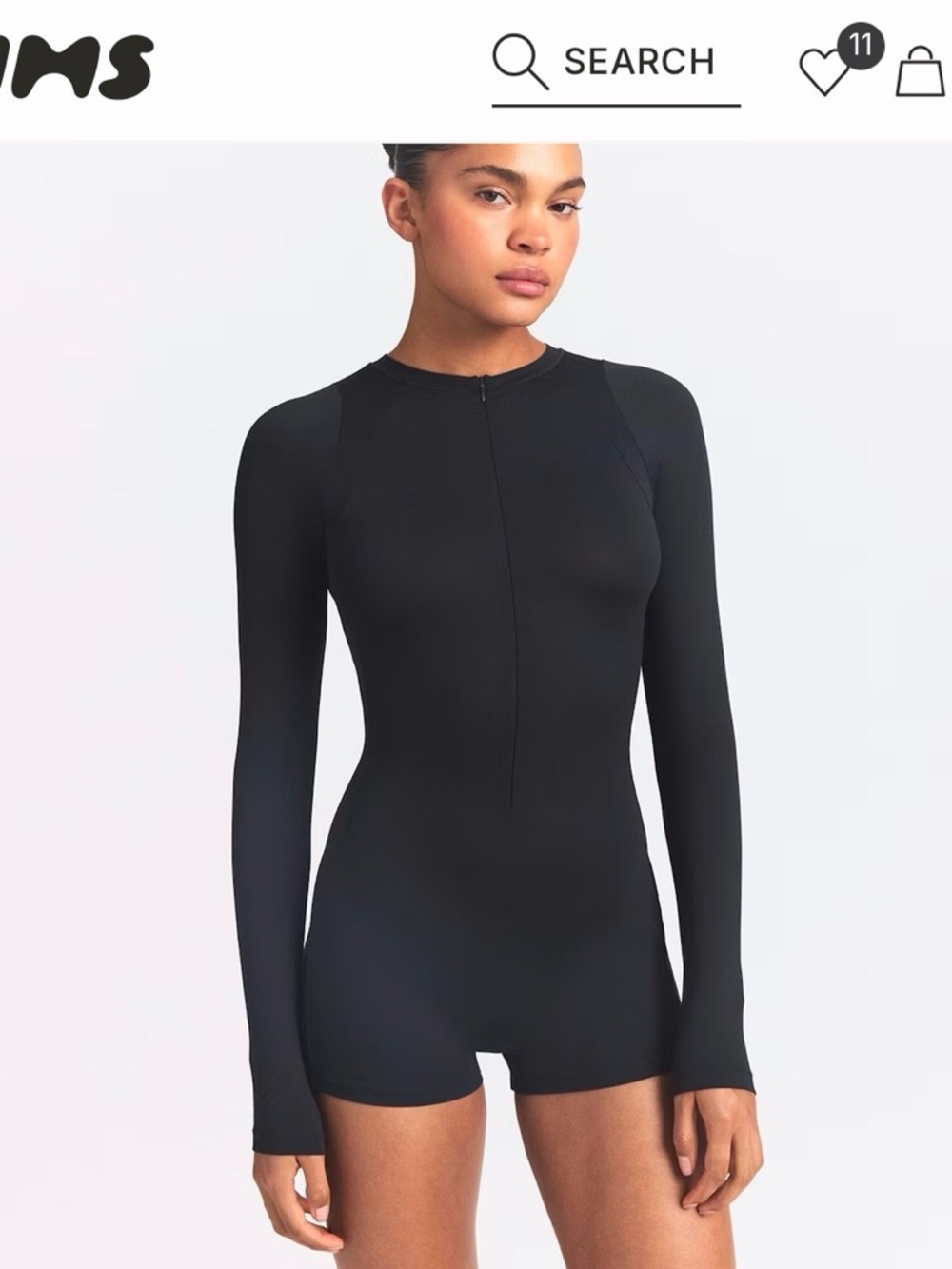 NIKE SKIMS- Airy Black Long-Sleeve Onesie